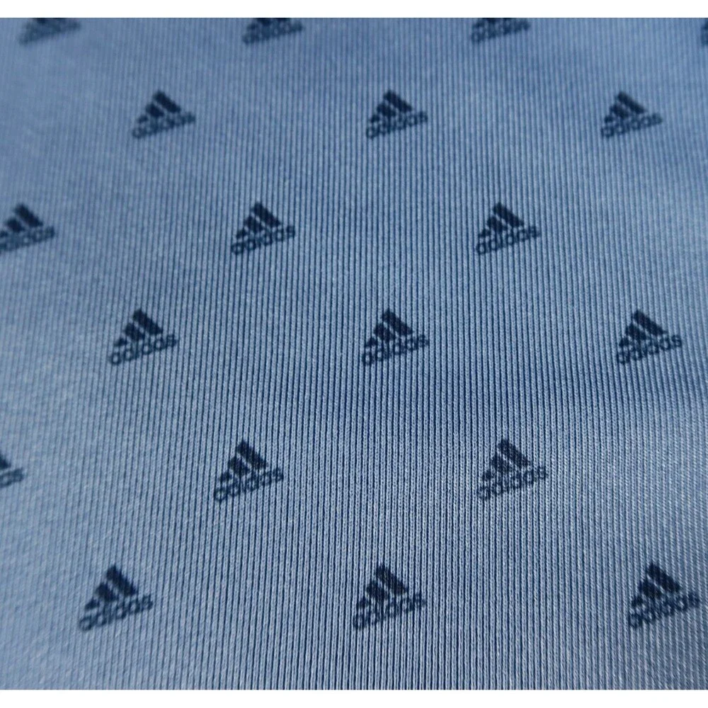 Adidas Golf Polo Shirt Men's Size 2XL Blue & Navy Mini Logo Print Performance